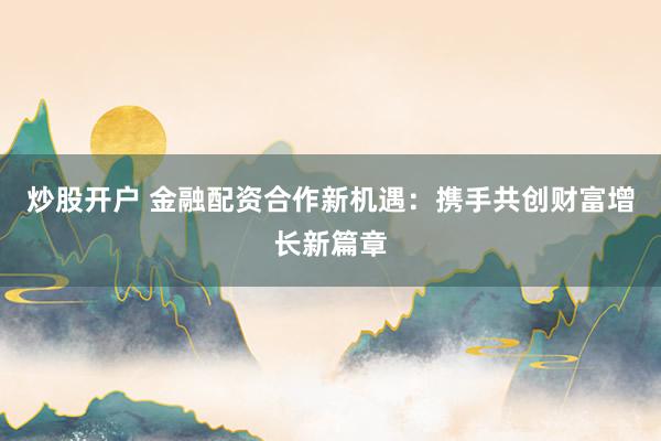 炒股开户 金融配资合作新机遇：携手共创财富增长新篇章