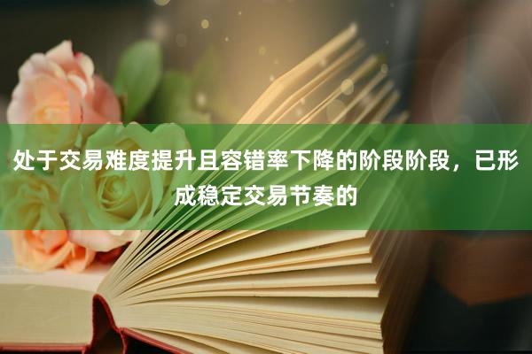 处于交易难度提升且容错率下降的阶段阶段，已形成稳定交易节奏的