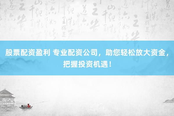 股票配资盈利 专业配资公司，助您轻松放大资金，把握投资机遇！